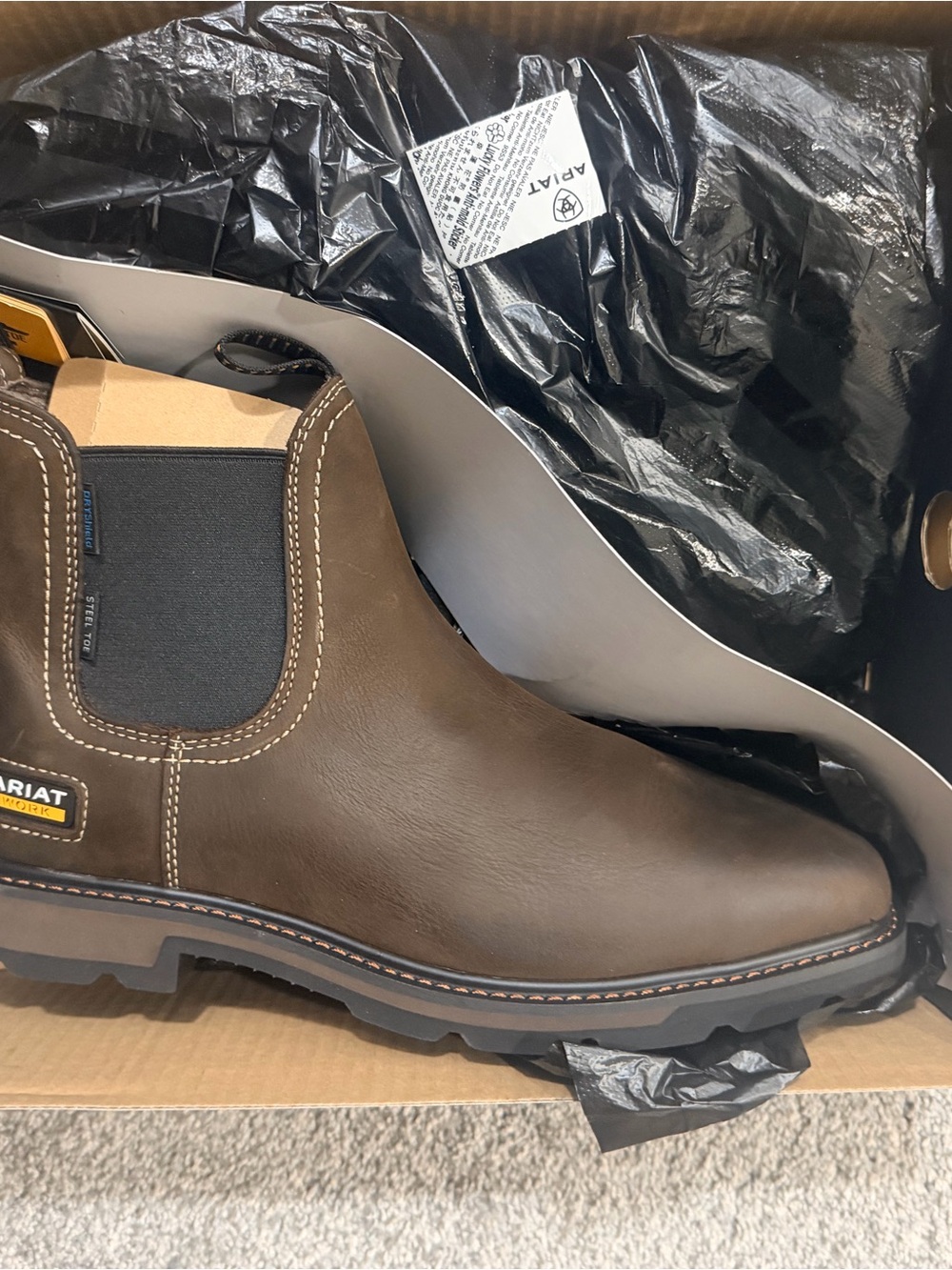 Ariat Groundbreaker Chelsea Wide Square Toe Waterproof Steel Toe Work Boot